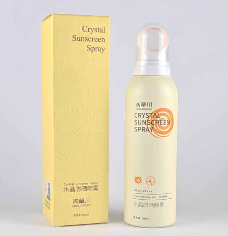 浅草川水晶防晒喷雾防水汗防紫外线晒伤晒黑学生军训男女全身通用