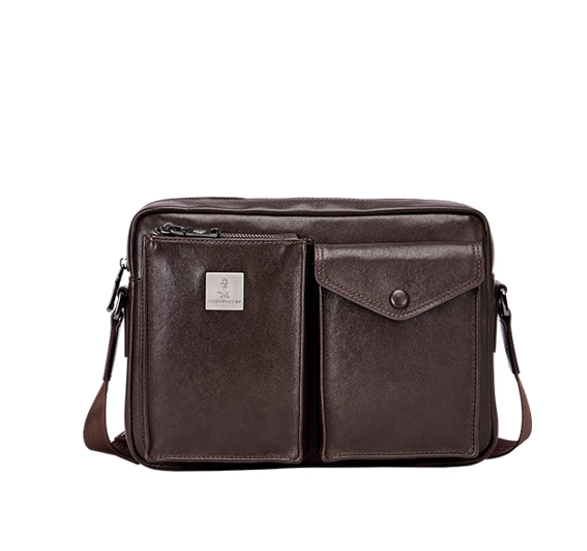 暇步士单肩包男士2025新款真皮时尚头层牛皮斜挎包简约大容量男包